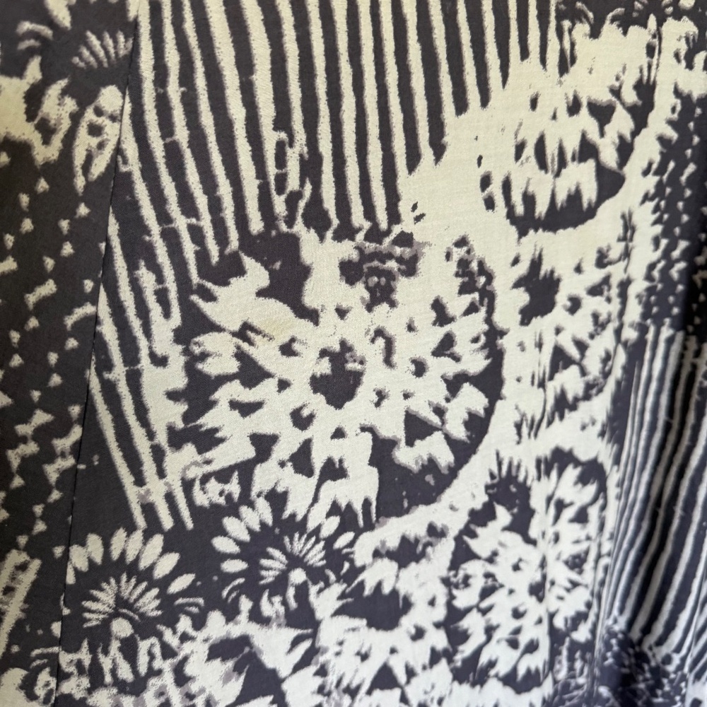 Coldwater Creek Maxi Dress Tie Dye Quilted Gray Cream Size 10 - Picture 6 of 14